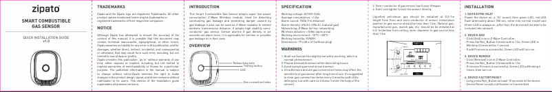 Page n°1 - Manuel utilisateur Zipato ZigBee HM-HS1CG-M.G