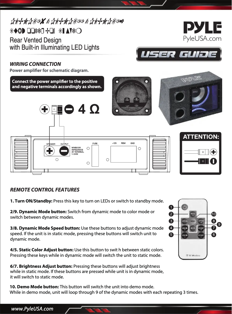 Page n°1 - Manuel utilisateur Pyle PLBNPS11