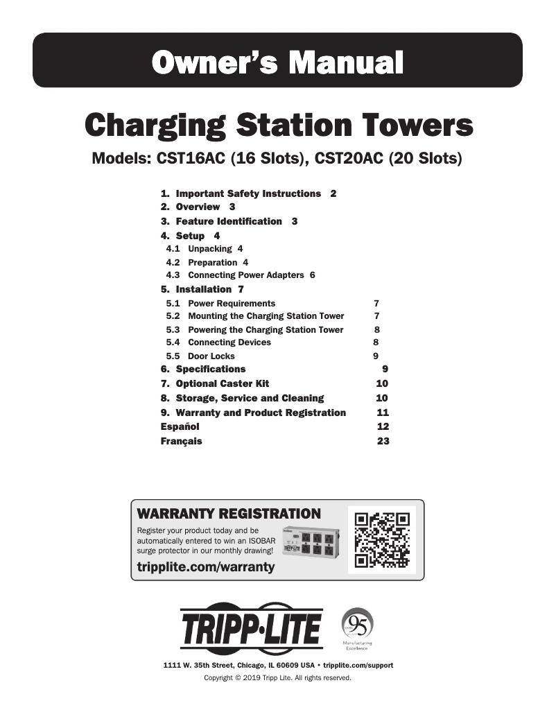 Page 1 de la notice Manuel utilisateur Tripp Lite CST16AC