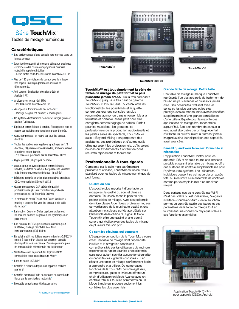 Image de la première page du manuel de l'appareil TouchMix-16