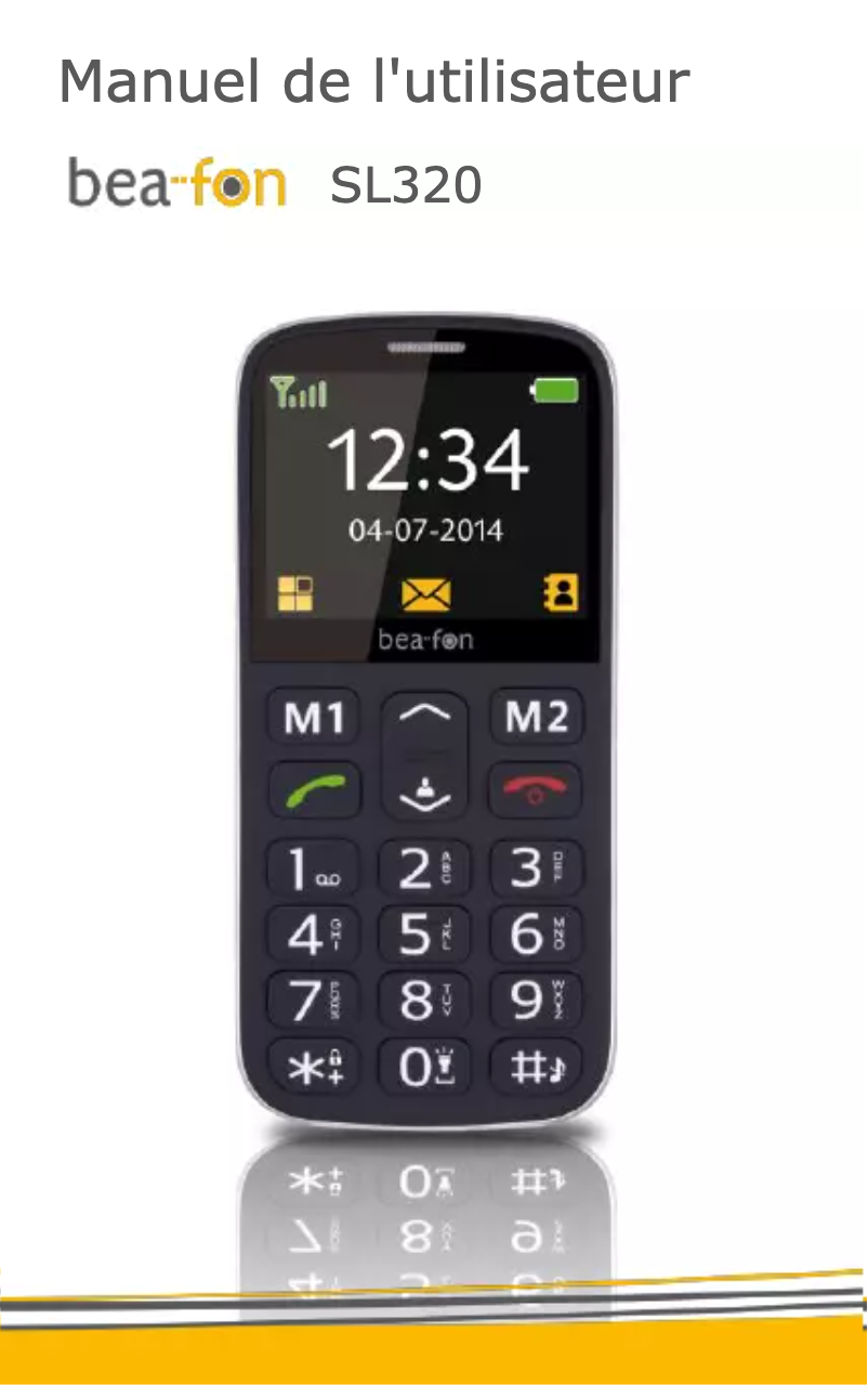Page 1 de la notice Manuel utilisateur Bea-fon SL320