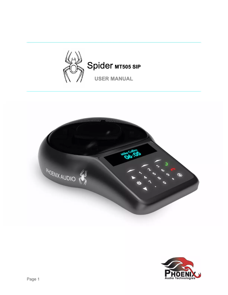Page n°1 - Manuel utilisateur Phoenix Audio MT505