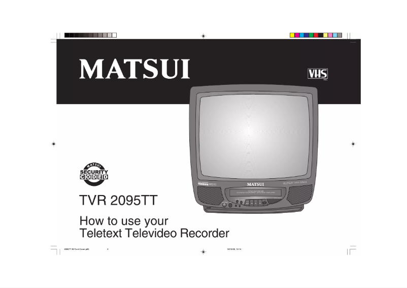 Page 1 of the manual User Manual Matsui TVR 2095TT