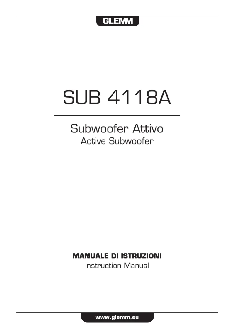 Page n°1 - Manuel utilisateur Glemm SUB 4118A