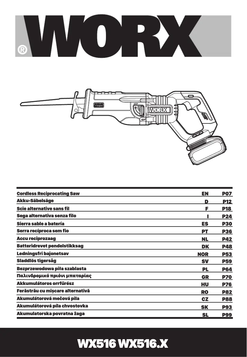 Page n°1 - Manuel utilisateur Worx WX516.9