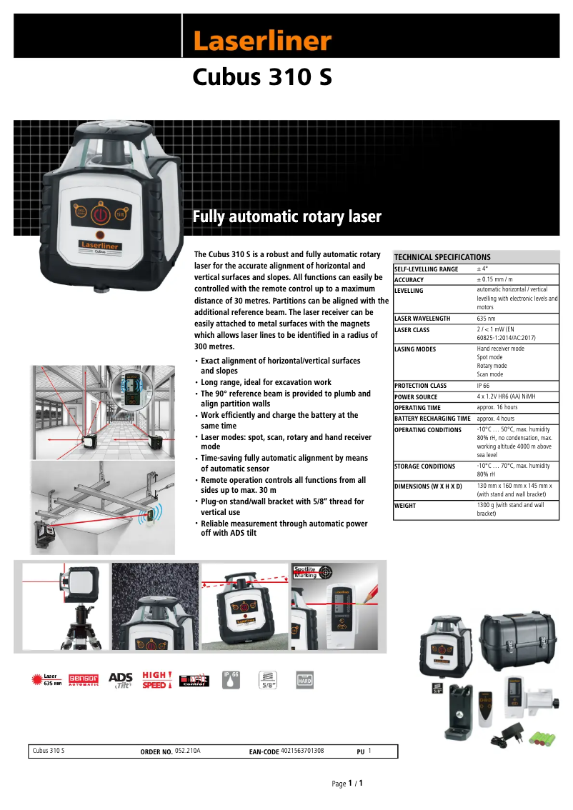 Image de la première page du manuel de l'appareil Cubus 310 S
