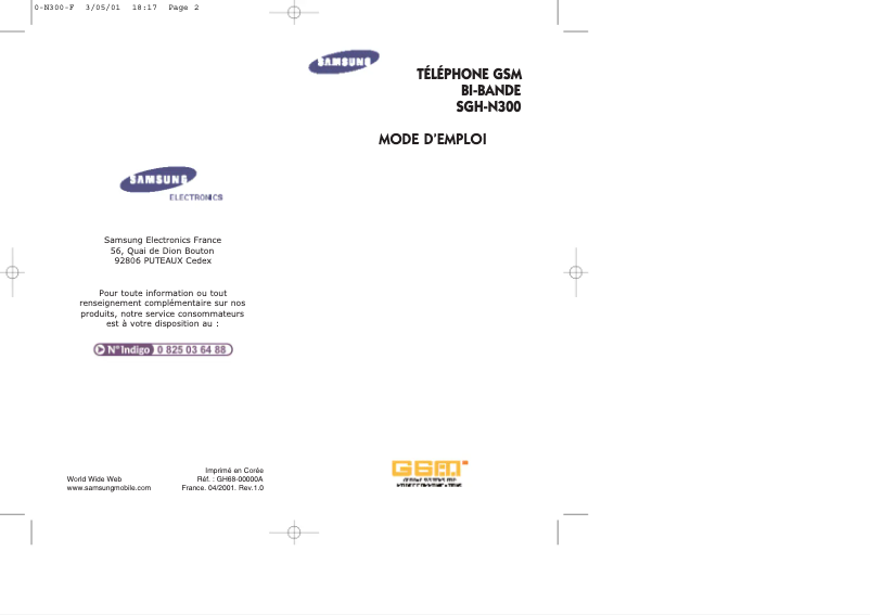 Page n°1 - Manuel utilisateur Samsung SGH-N300