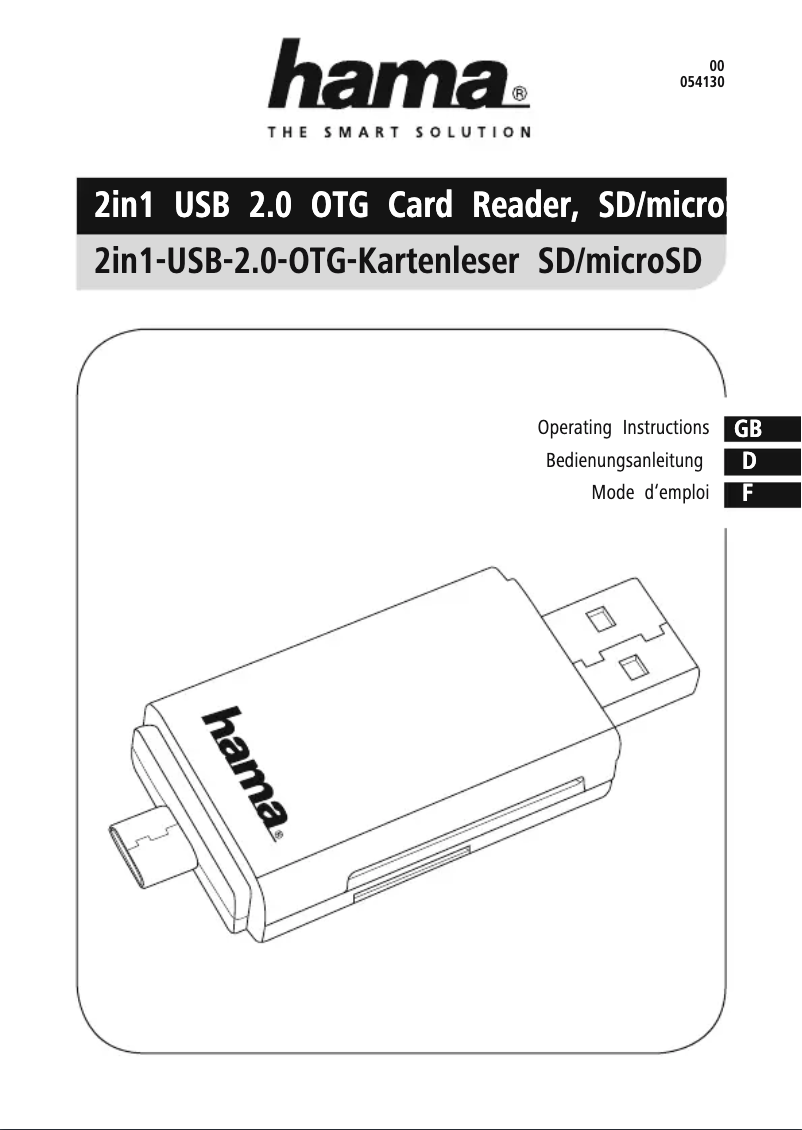 Image de la première page du manuel de l'appareil 00054130