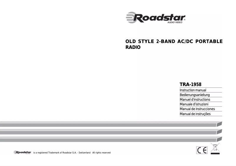 Page 1 de la notice Manuel utilisateur Roadstar TRA-1958