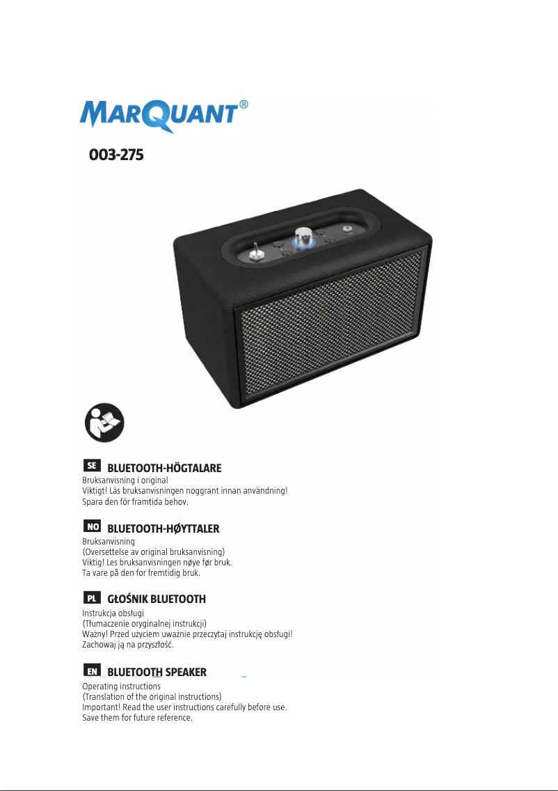 Imagen de la primera página del manual del dispositivo 003-275