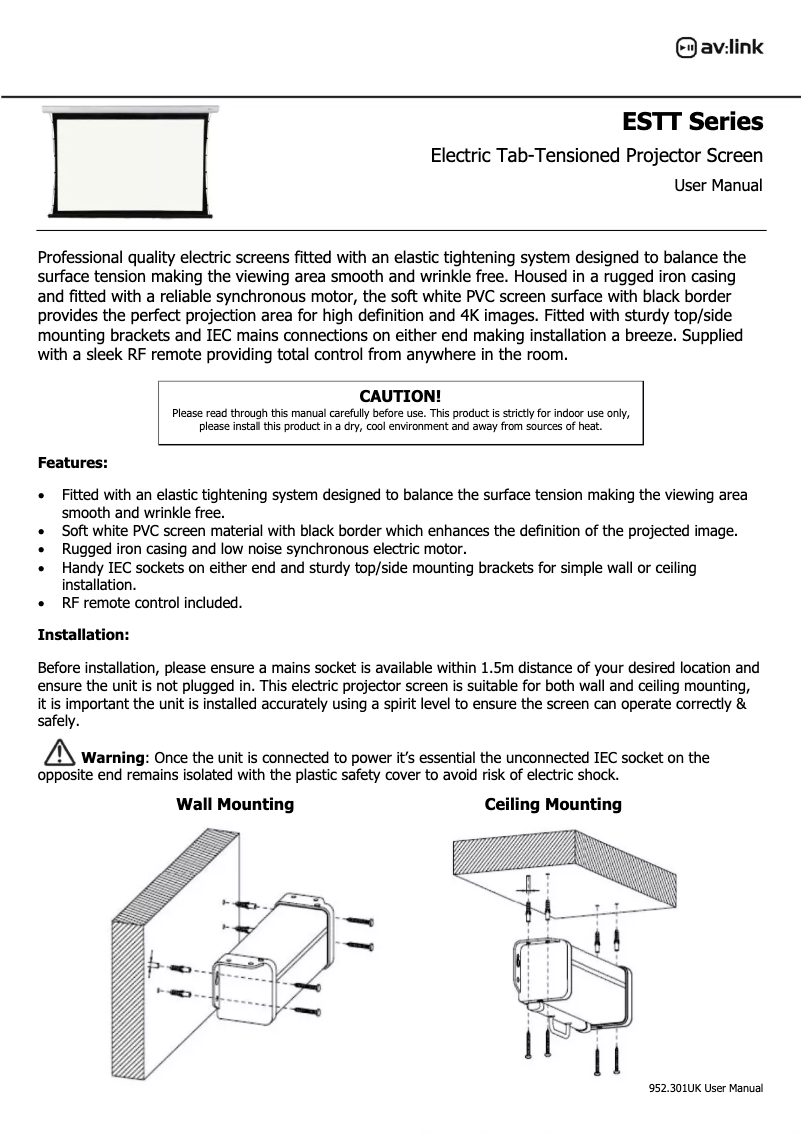 Página 1 del manual Manual de usuario AV:link ESTT100