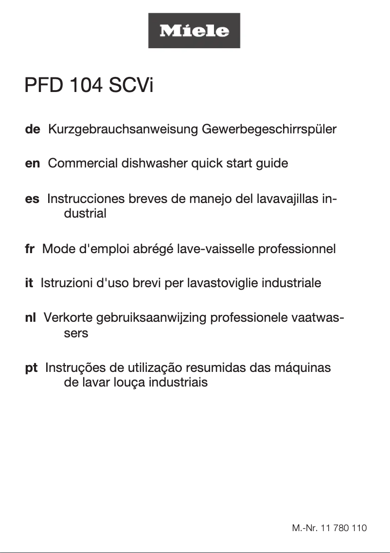 Image de la première page du manuel de l'appareil PFD 104 SCVi XXL