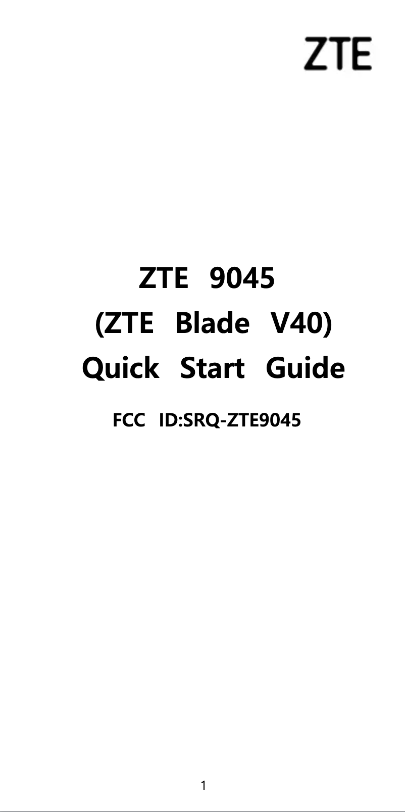 Page 1 de la notice Manuel utilisateur ZTE Blade V40