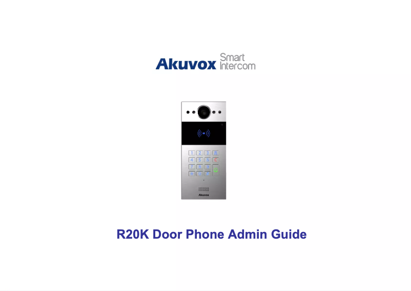 Image de la première page du manuel de l'appareil R20K