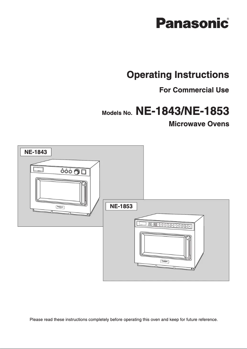 Page 1 de la notice Manuel utilisateur Panasonic NE-1853BPQ