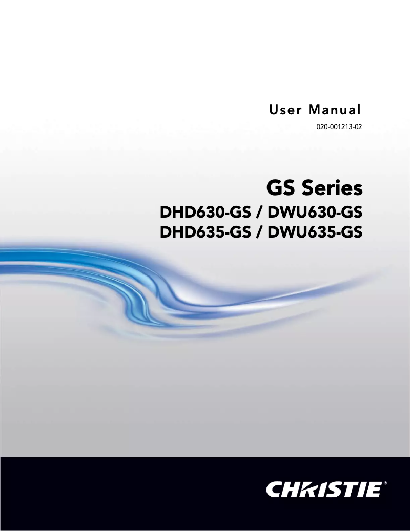 Page n°1 - Manuel utilisateur Christie DHD635-GS