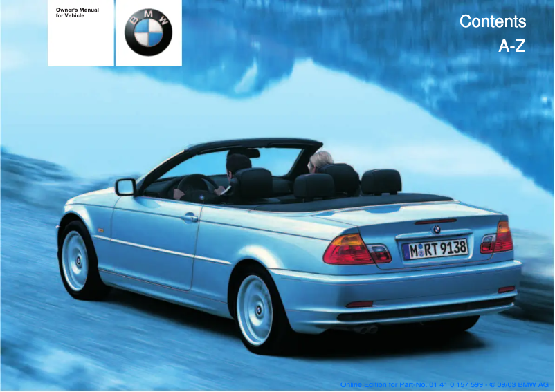 Image de la première page du manuel de l'appareil 325Ci Convertible (2004)