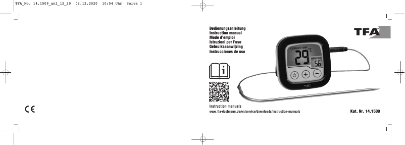 Page n°1 - Manuel utilisateur TFA 14.1509.01