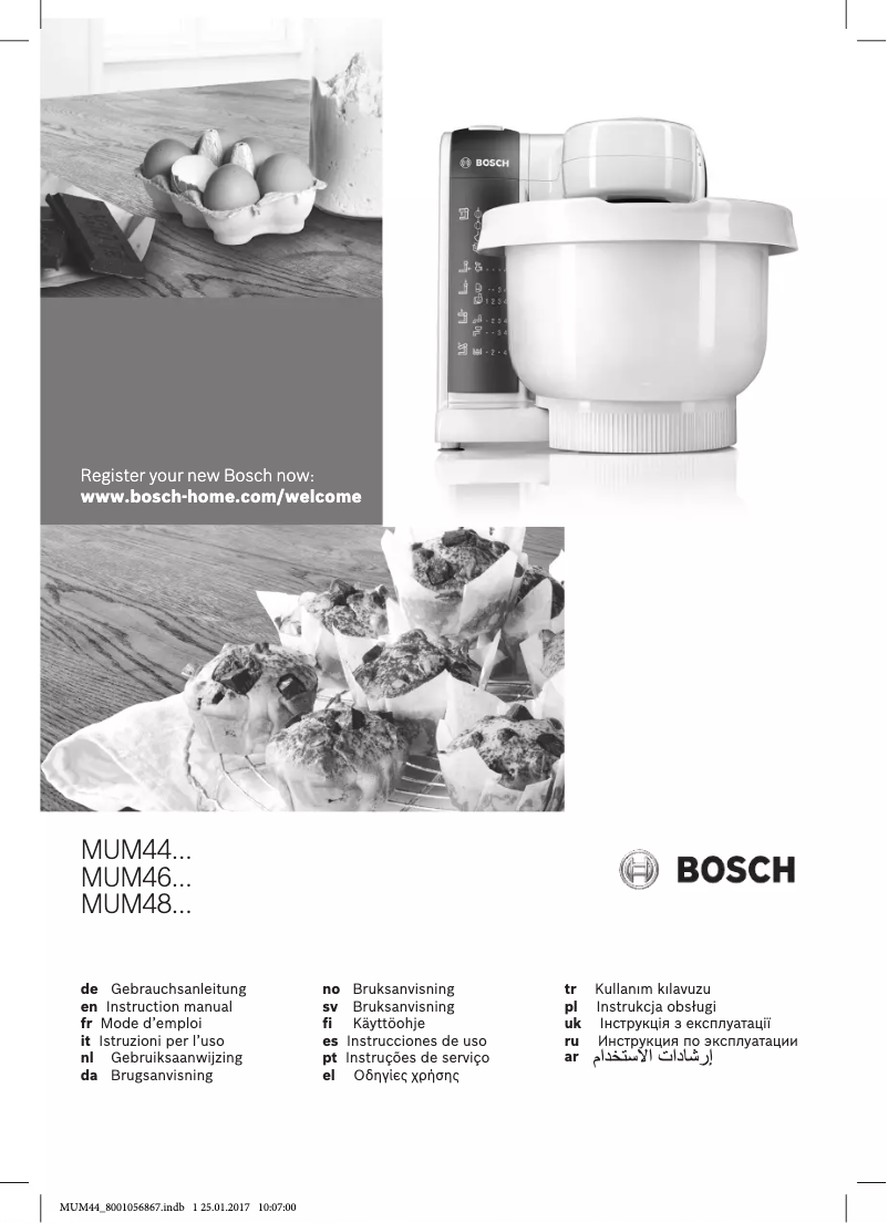 Page 1 de la notice Manuel utilisateur Bosch MUM48SL