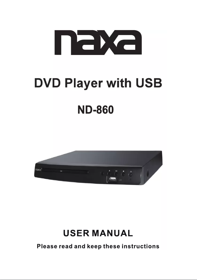 Page 1 de la notice Manuel utilisateur Naxa ND-860
