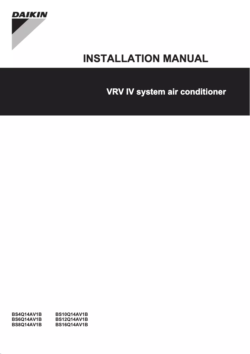 Page 1 de la notice Manuel utilisateur Daikin BS16Q14AV1B