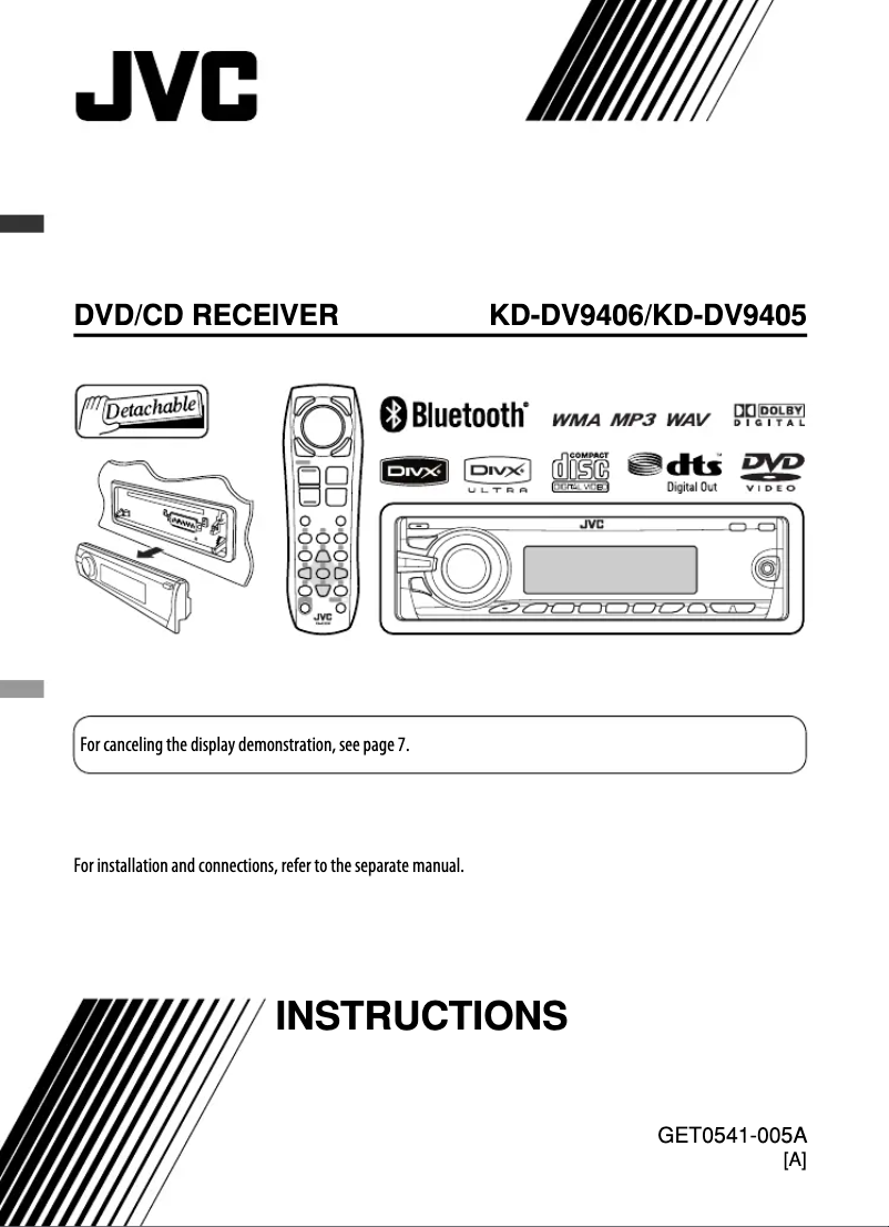 Page 1 de la notice Manuel utilisateur JVC KD-DV9406