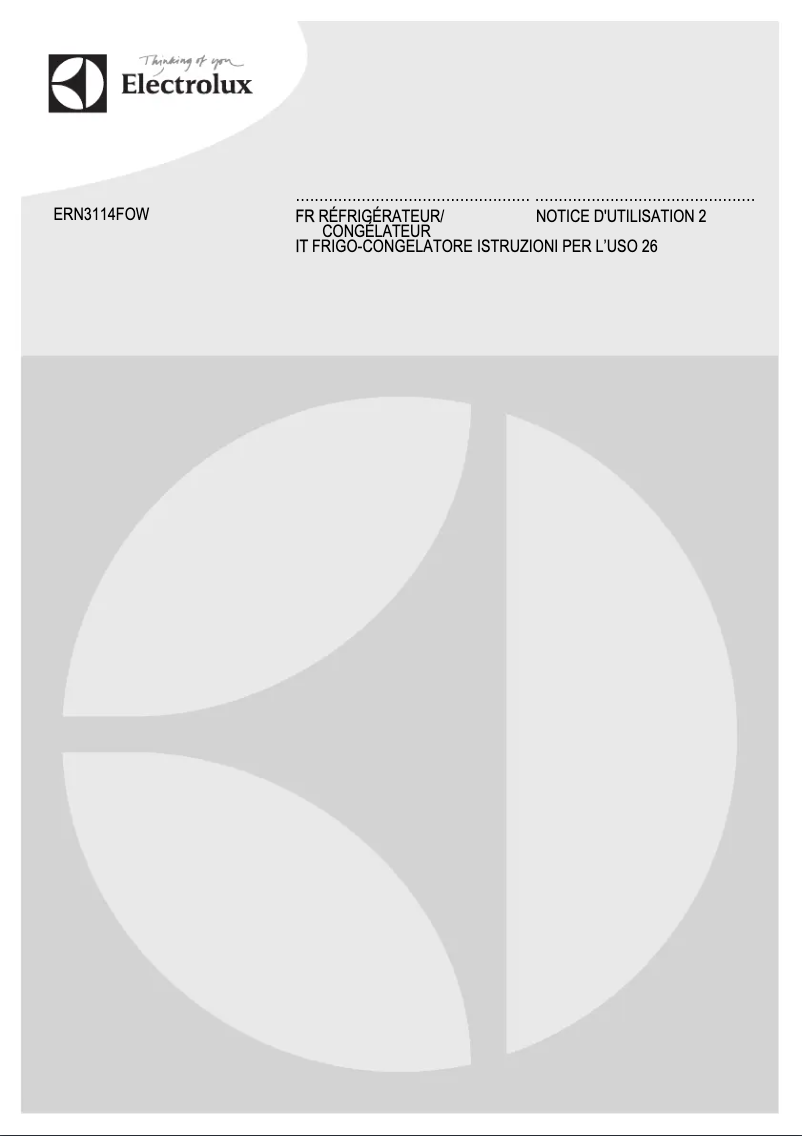 Page n°1 - Manuel utilisateur Electrolux ERN3114FOW