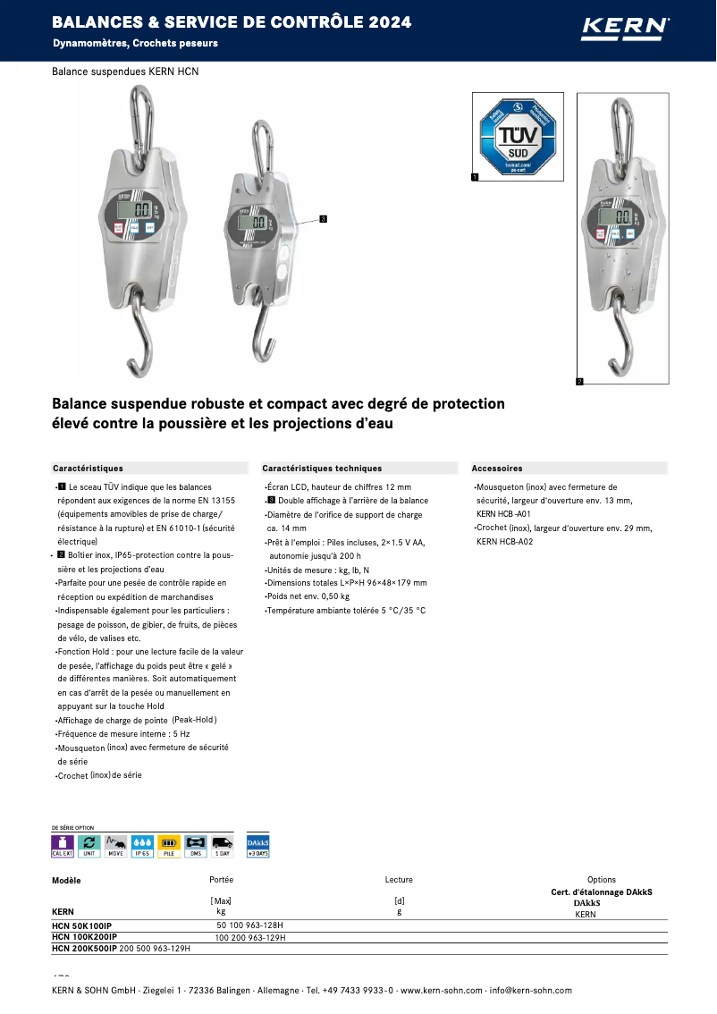 Page 1 de la notice Brochure Kern HCN 100K200IP