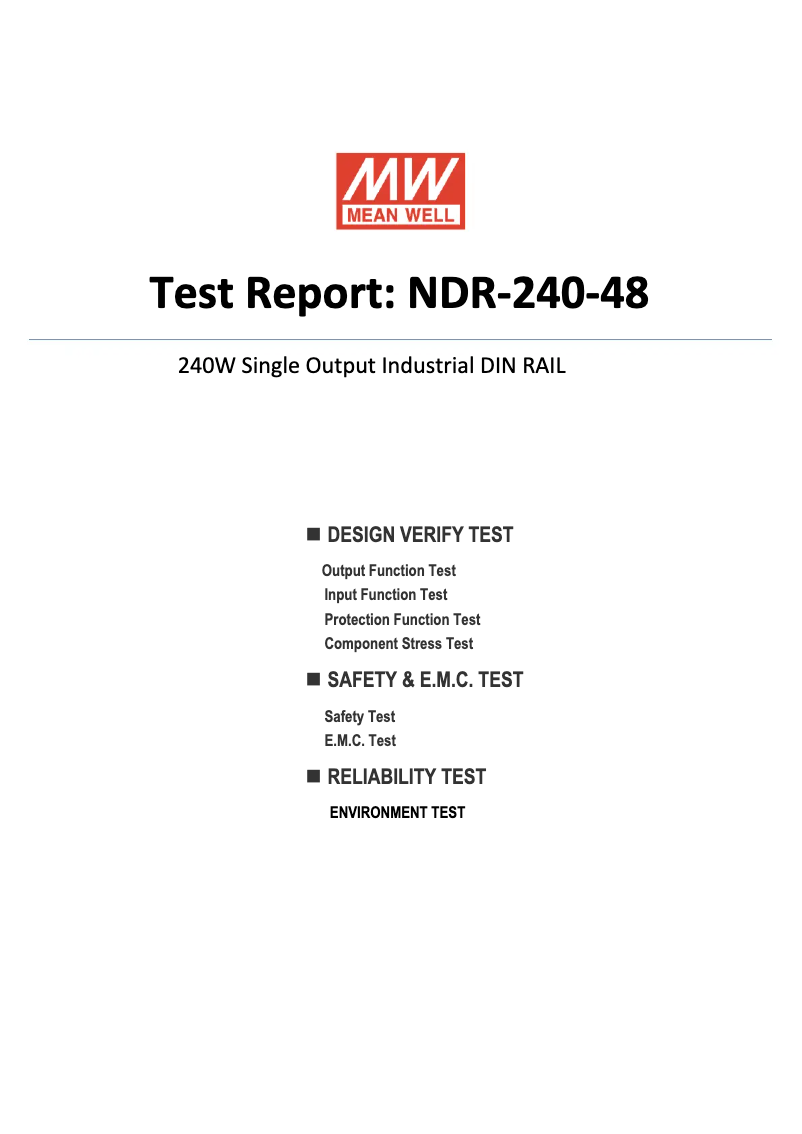 Image de la première page du manuel de l'appareil NDR-240-48