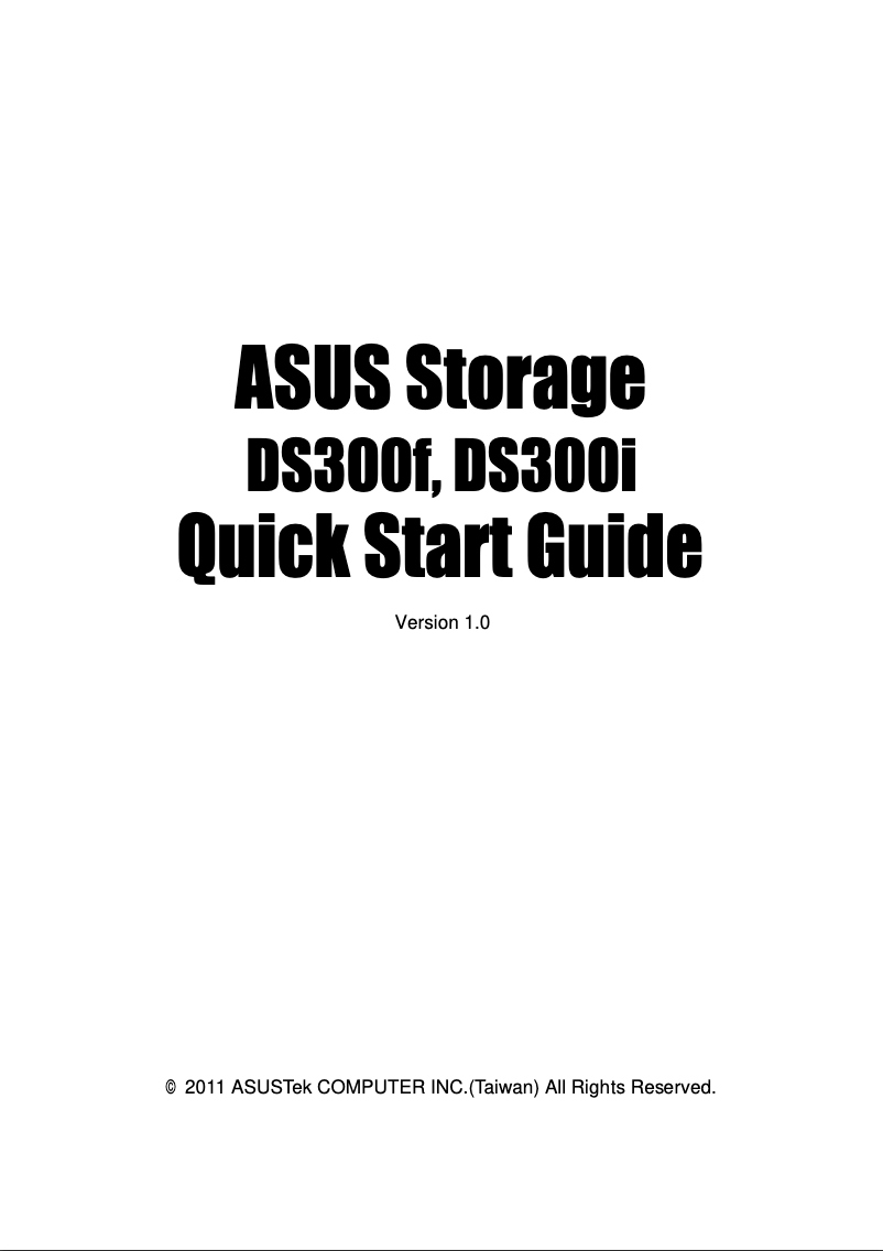 Page 1 de la notice Manuel utilisateur Asus DS300i