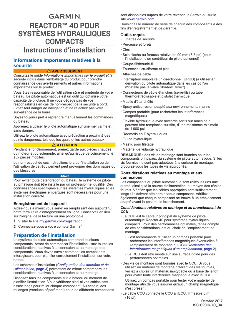 Image de la première page du manuel de l'appareil GHP Compact Reactor 40