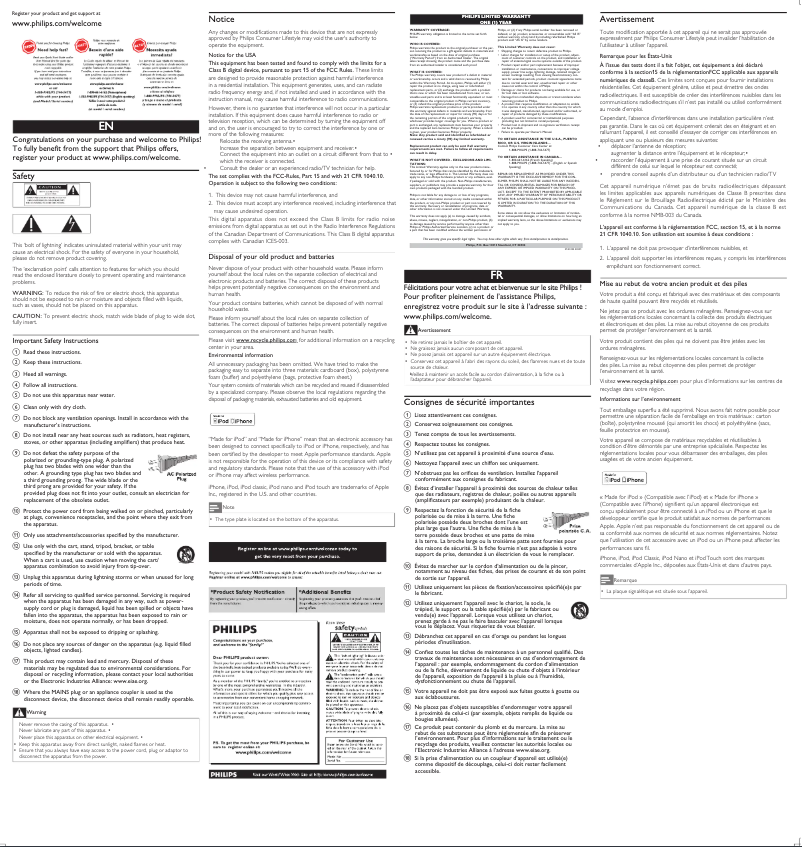 Page 1 of the manual Instruction Manual Philips DS1110
