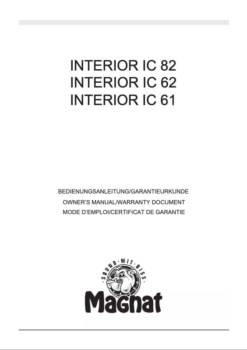 Image de la première page du manuel de l'appareil Interior IC 62