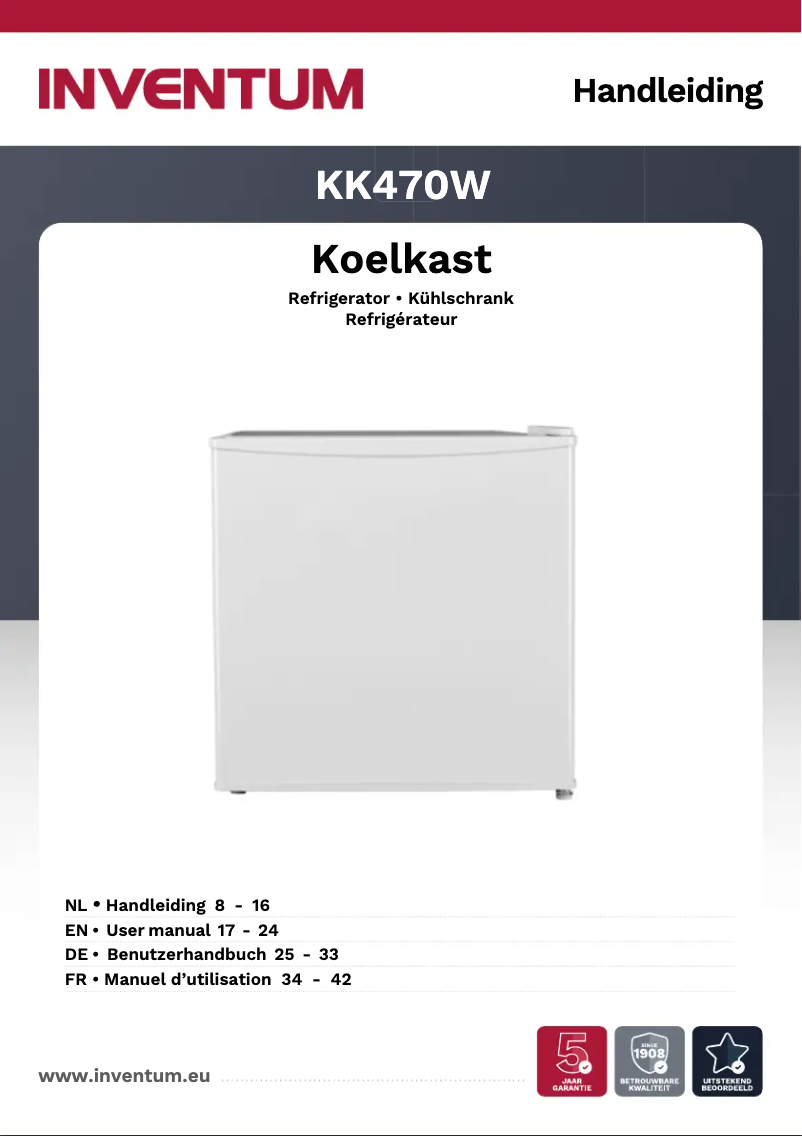 Page 1 de la notice Manuel utilisateur Inventum KK470W