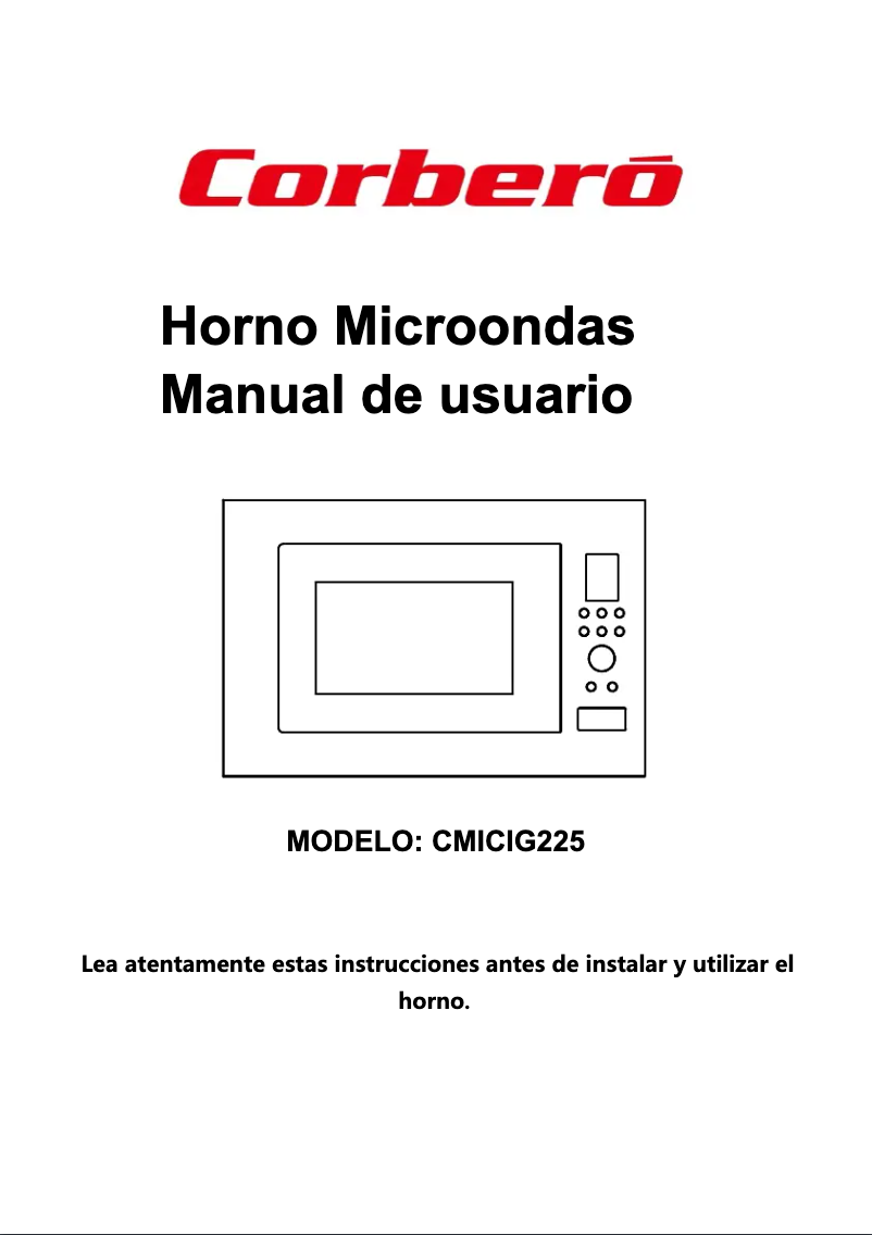 Page n°1 - Manuel utilisateur Corbero CMICIG225