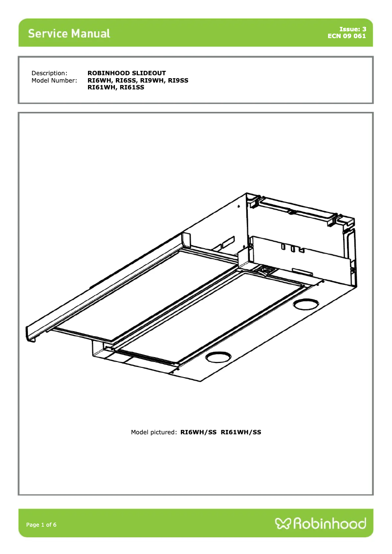 Page n°1 - Fiche technique Robinhood RI61SS
