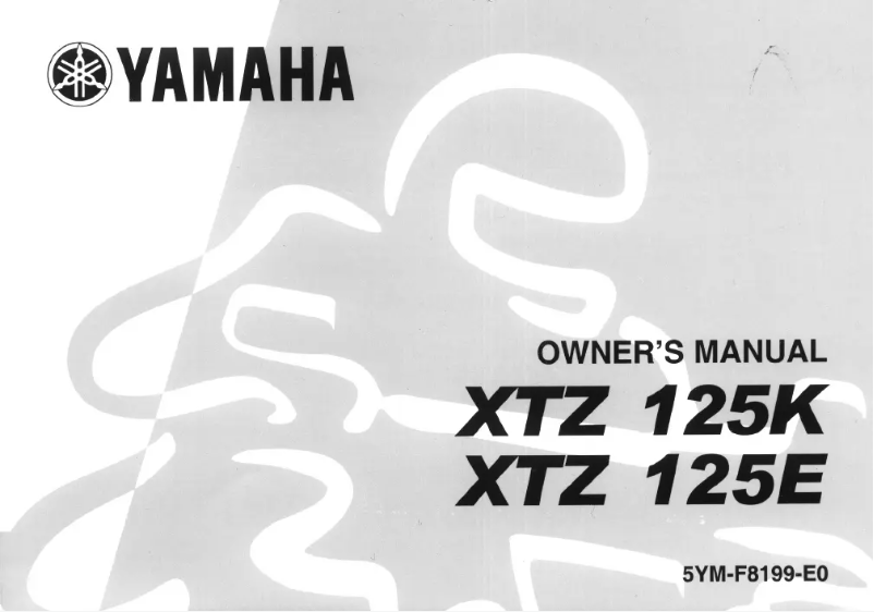 Page n°1 - Manuel utilisateur Yamaha XTZ 125K (2003)