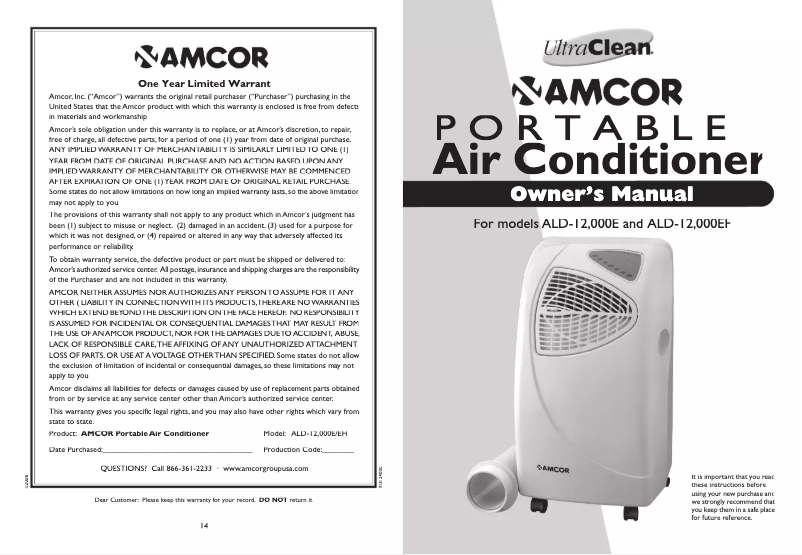 Página 1 del manual Manual de usuario Amcor ALD12000E
