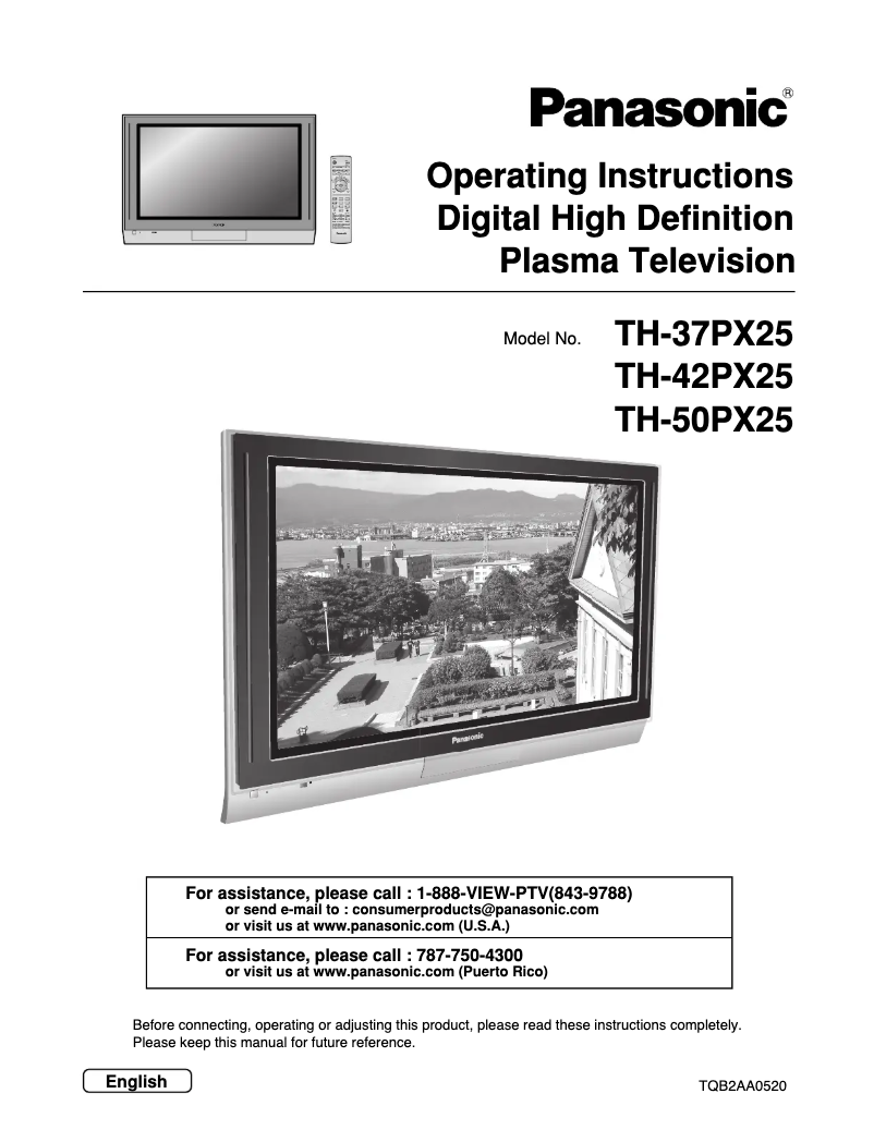 Page 1 de la notice Manuel utilisateur Panasonic Viera TH-50PX25U