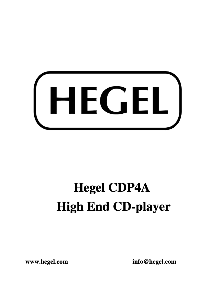 Image de la première page du manuel de l'appareil CDP4A