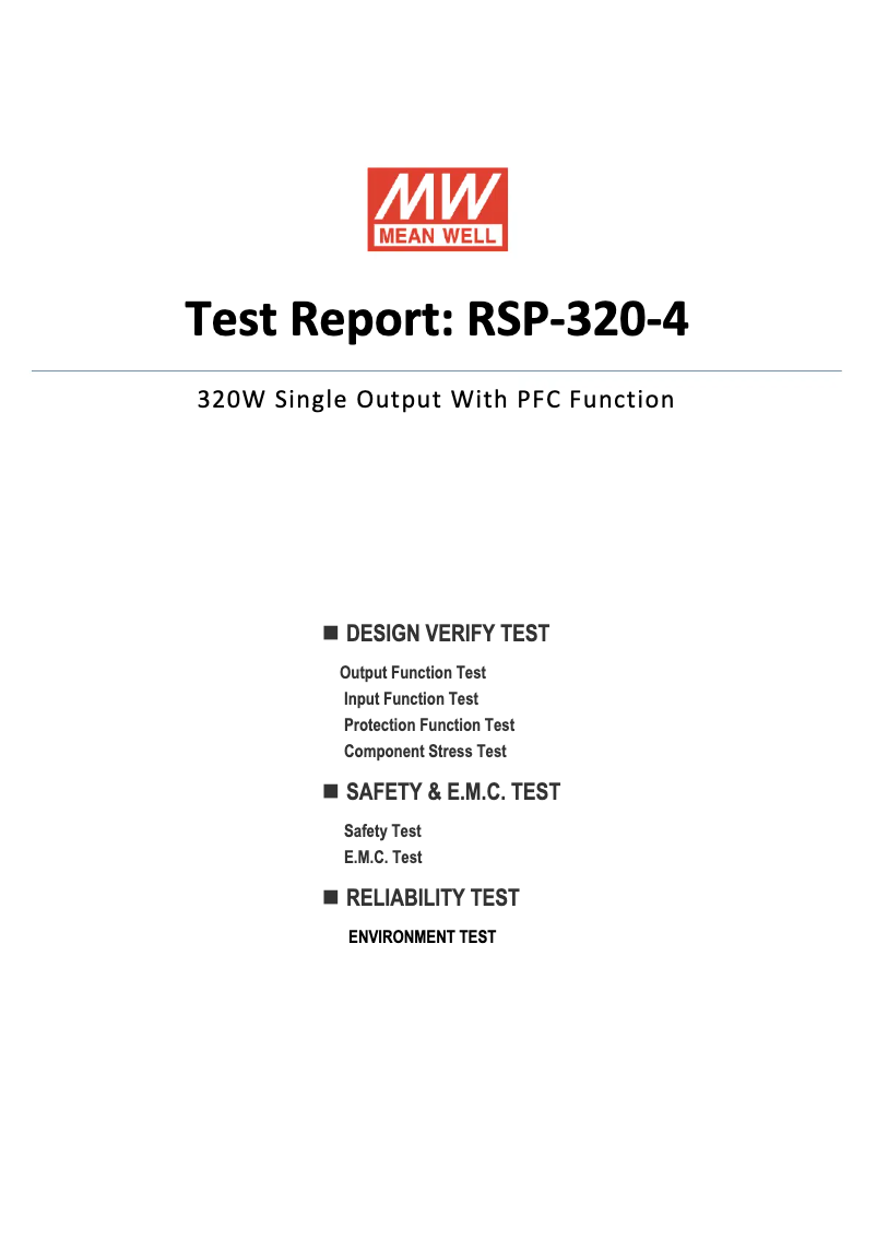 Page n°1 - Fiche technique Mean Well RSP-320-4