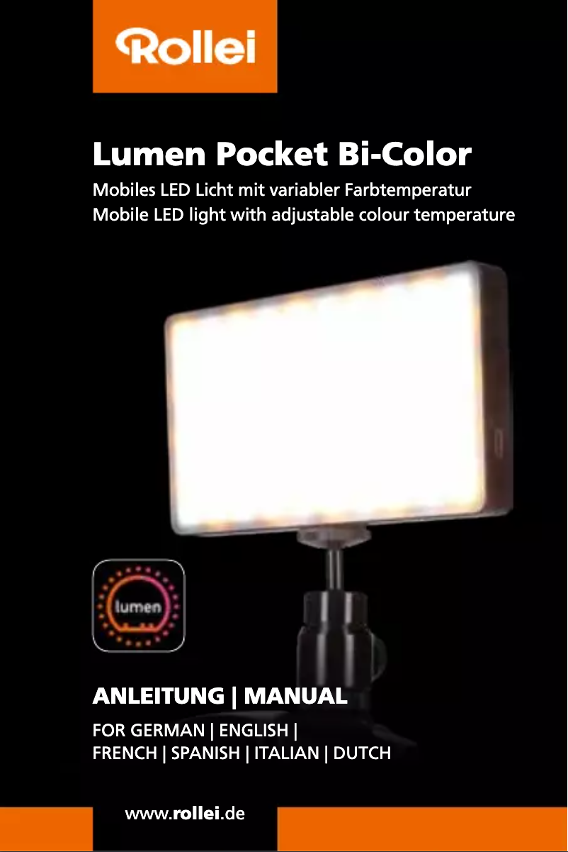 Image de la première page du manuel de l'appareil Lumen Pocket Bi-Color v2