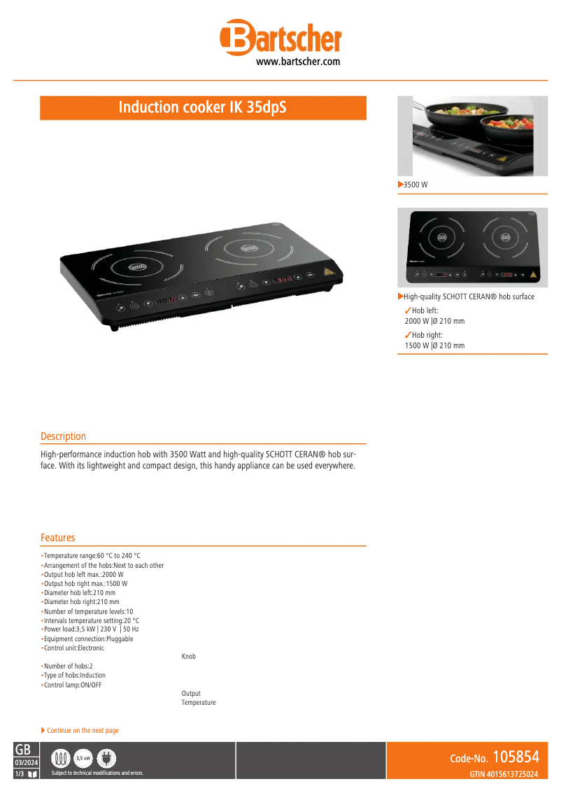 Imagen de la primera página del manual del dispositivo IK 35dpS