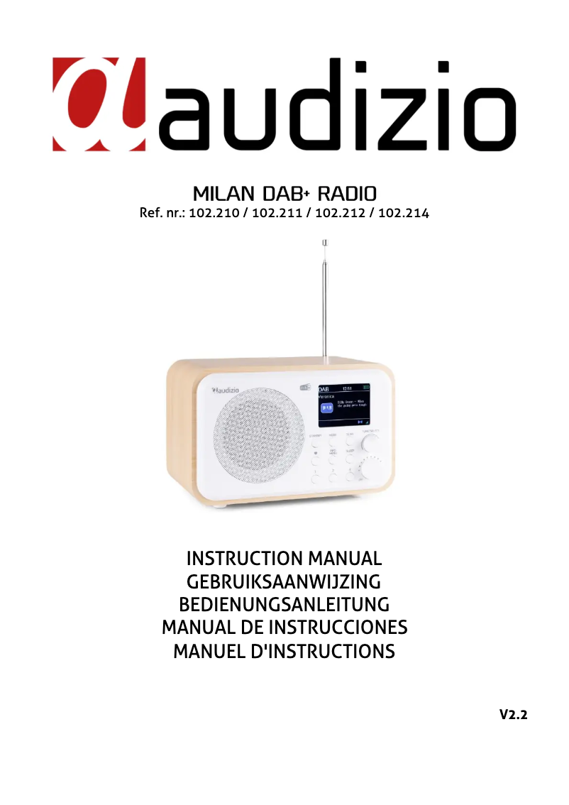 Page 1 de la notice Manuel utilisateur Audizio Milan