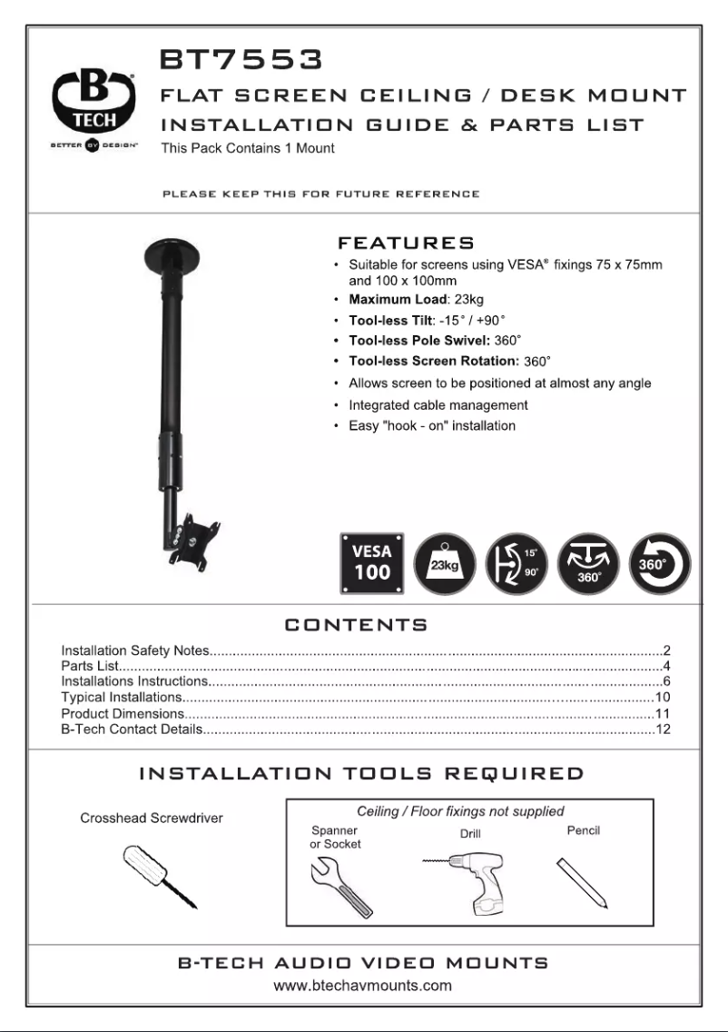 Imagen de la primera página del manual del dispositivo BT7553-050