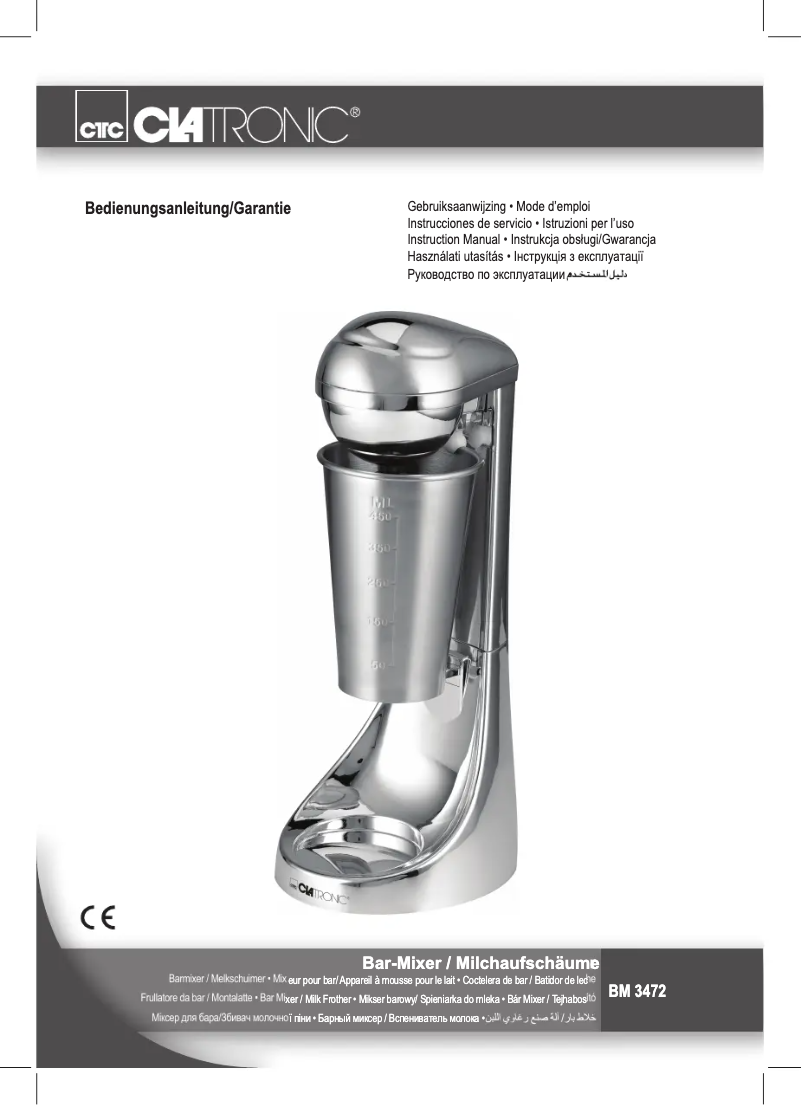 Page 1 de la notice Manuel utilisateur Clatronic BM 3472