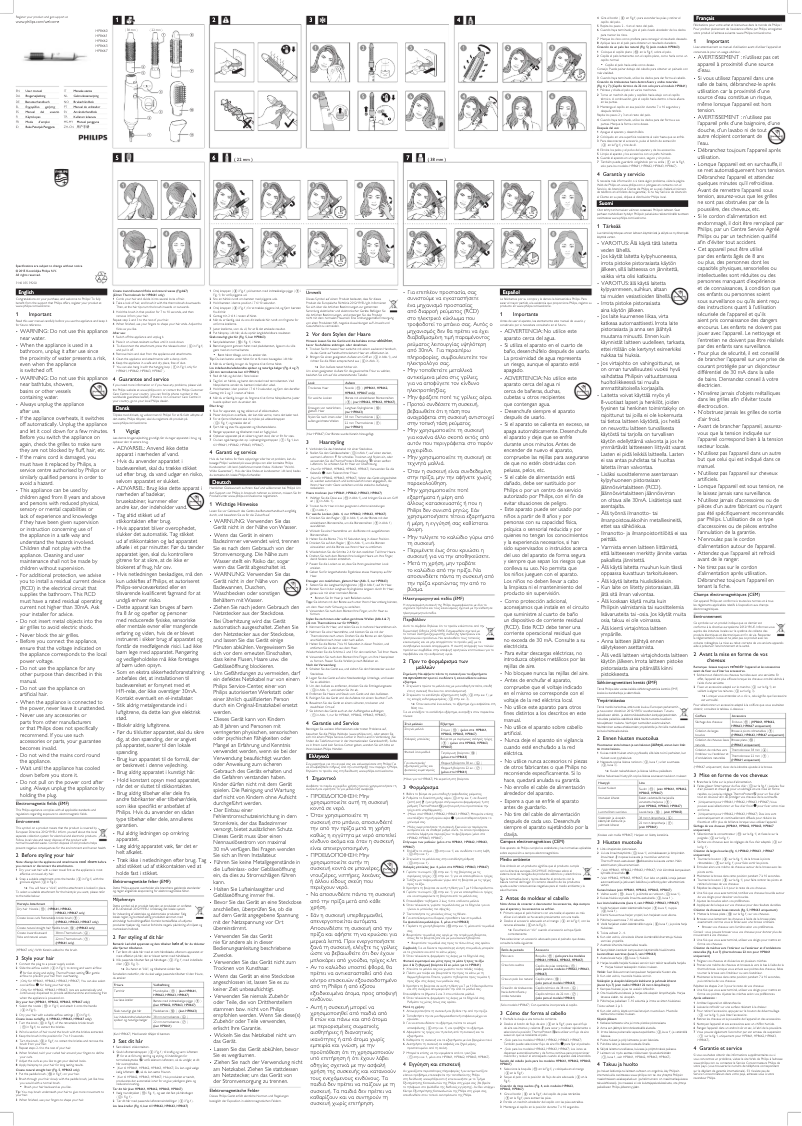 Page 1 de la notice Manuel utilisateur Philips EssentialCare Airstyler HP8661