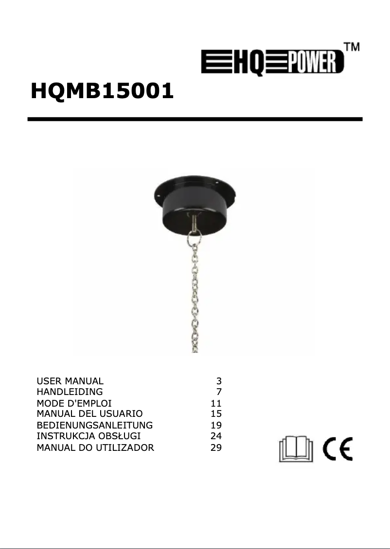 Page 1 de la notice Manuel utilisateur HQ Power HQMB15001