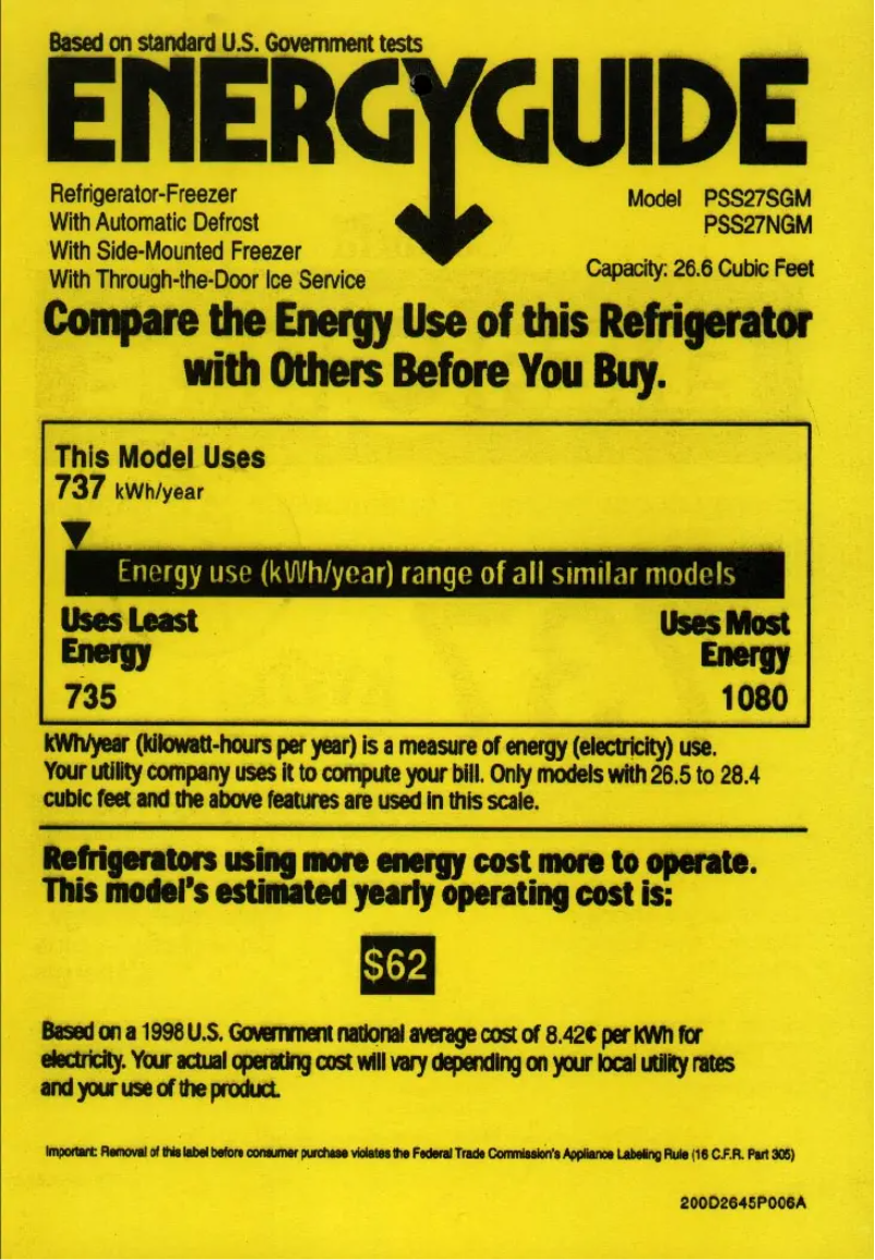 Imagen de la primera página del manual del dispositivo Profile Arctica PSS27NGMWW
