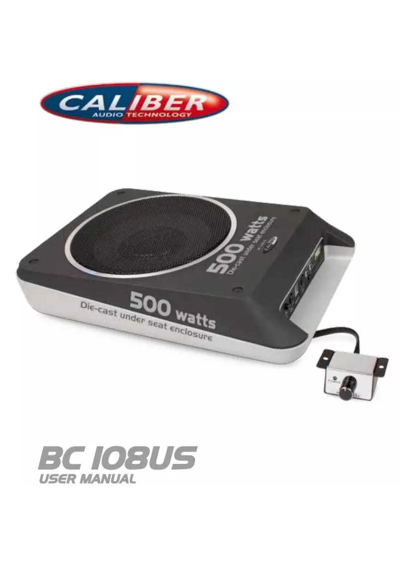 Page 1 de la notice Manuel utilisateur Caliber BC108US